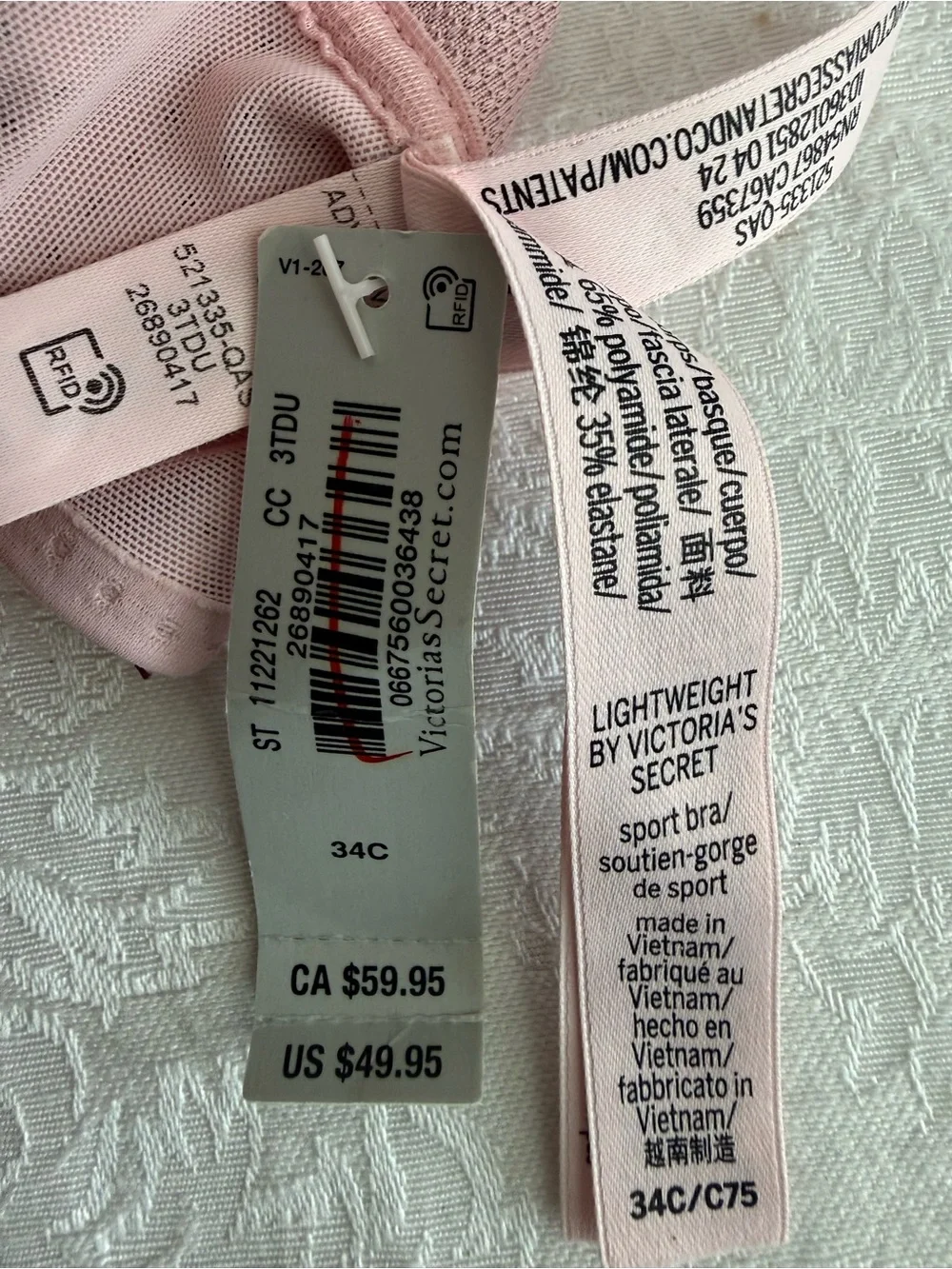 Victoria's Secret Pink Seamless Perforated Sports Bra